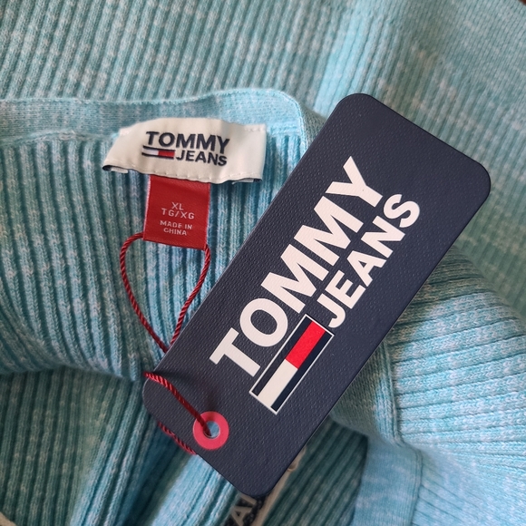 Tommy Hilfiger Light Blue Ribbed Tank Top Size XL - Picture 3 of 6